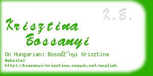 krisztina bossanyi business card